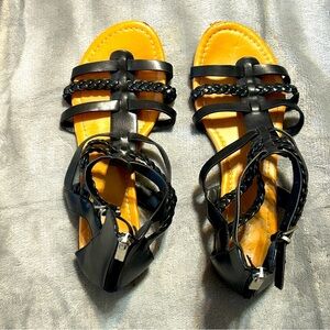 UNR8TED Black Strappy Sandals size  8